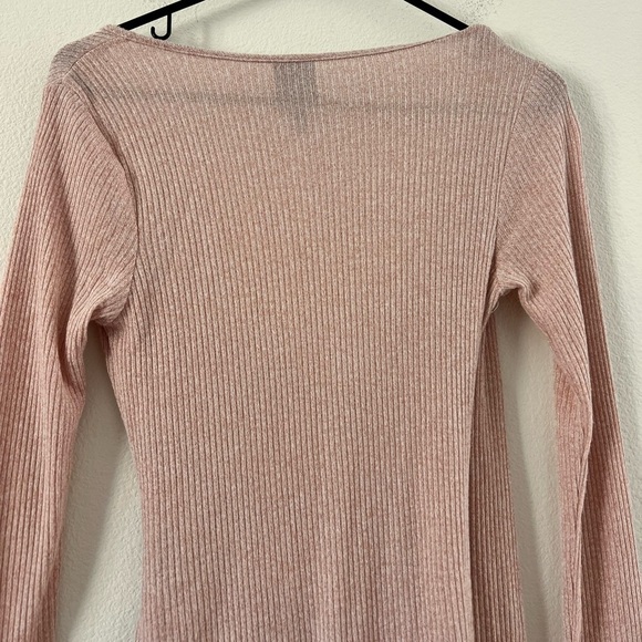Bobeau Faux Wrap Ribbed Pink Balletcore Sweater Size Small - Picture 10 of 12